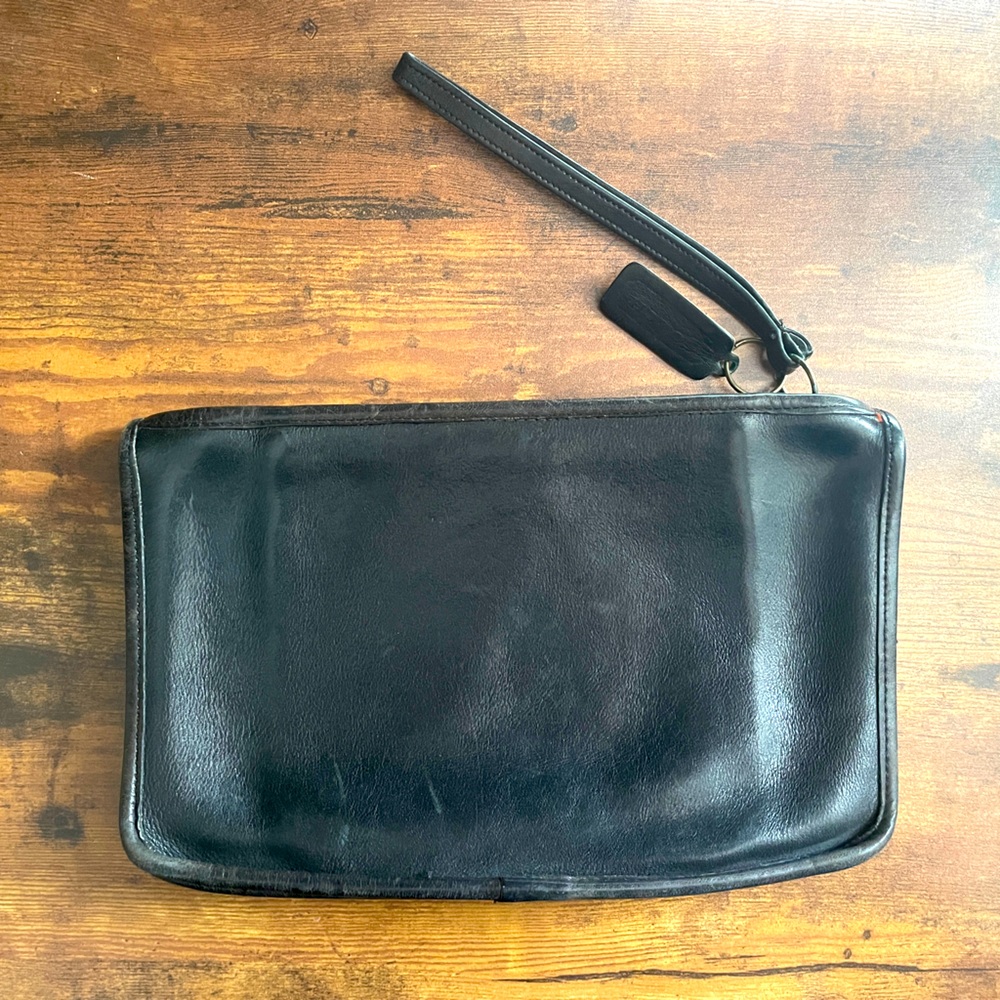 Vintage Coach N9560 Slim Clutch Standard, Black Leather